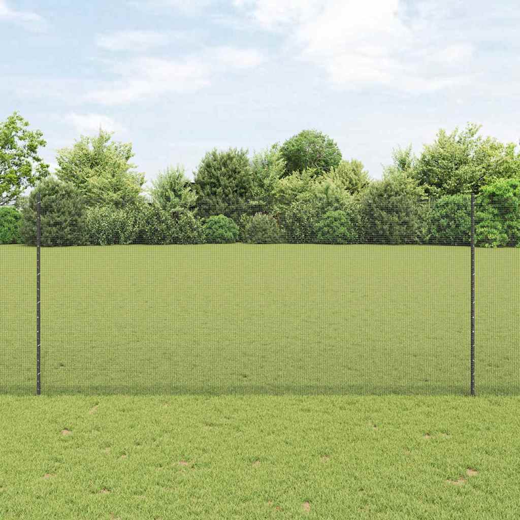 Zavarena žičana ograda s postom 25 x 1,4 m Siva Mreža