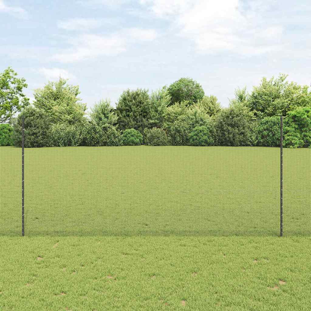 Zavarena žičana ograda s postom 25 x 1,4 m Siva Mreža