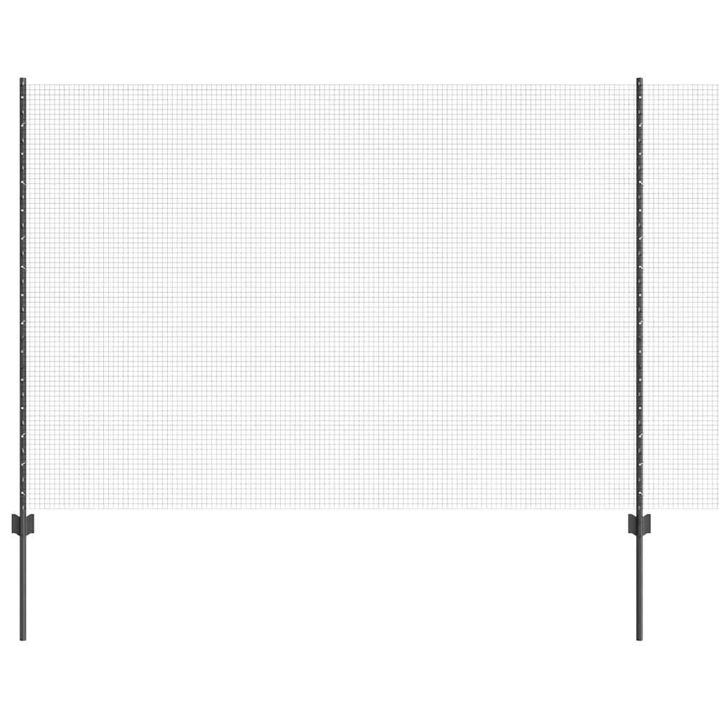 Zavarena žičana ograda s postom 25 x 1,5 m Siva Mreža