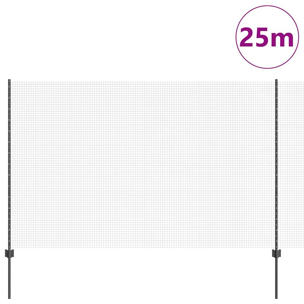 Zavarena žičana ograda s postom 25 x 1,5 m (Š x V)
