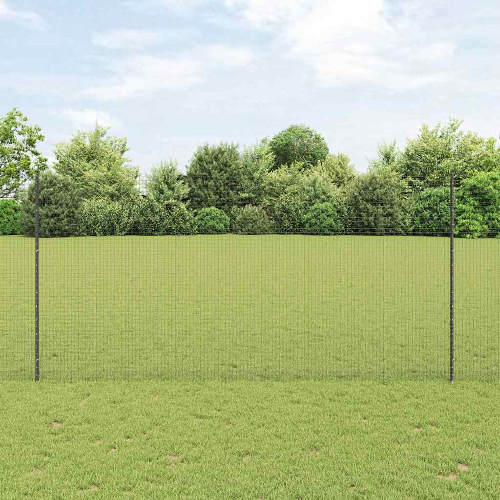 Zavarena žičana ograda s postom 25 x 1,5 m Siva Mreža