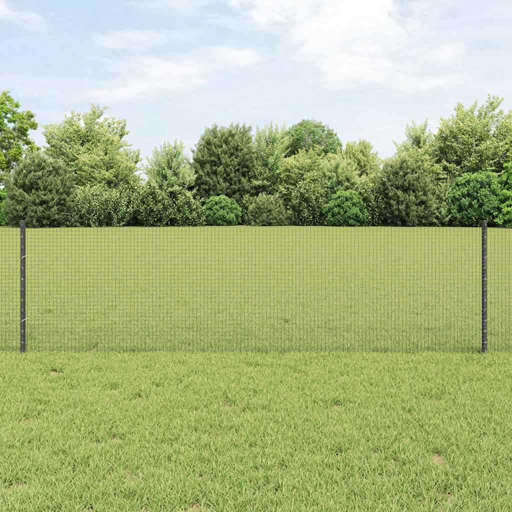 Zavarena žičana ograda s postom 50 x 0,6 m Siva Mreža