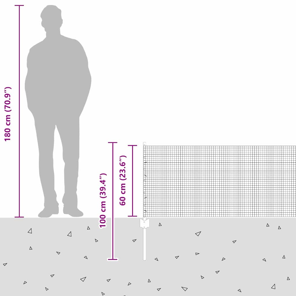 Zavarena žičana ograda s postom 50 x 0,6 m Siva Mreža