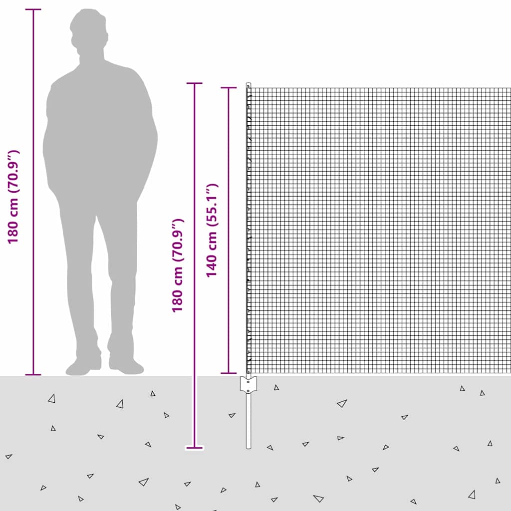 Zavarena žičana ograda s postom 50 x 1,4 m Siva Mreža