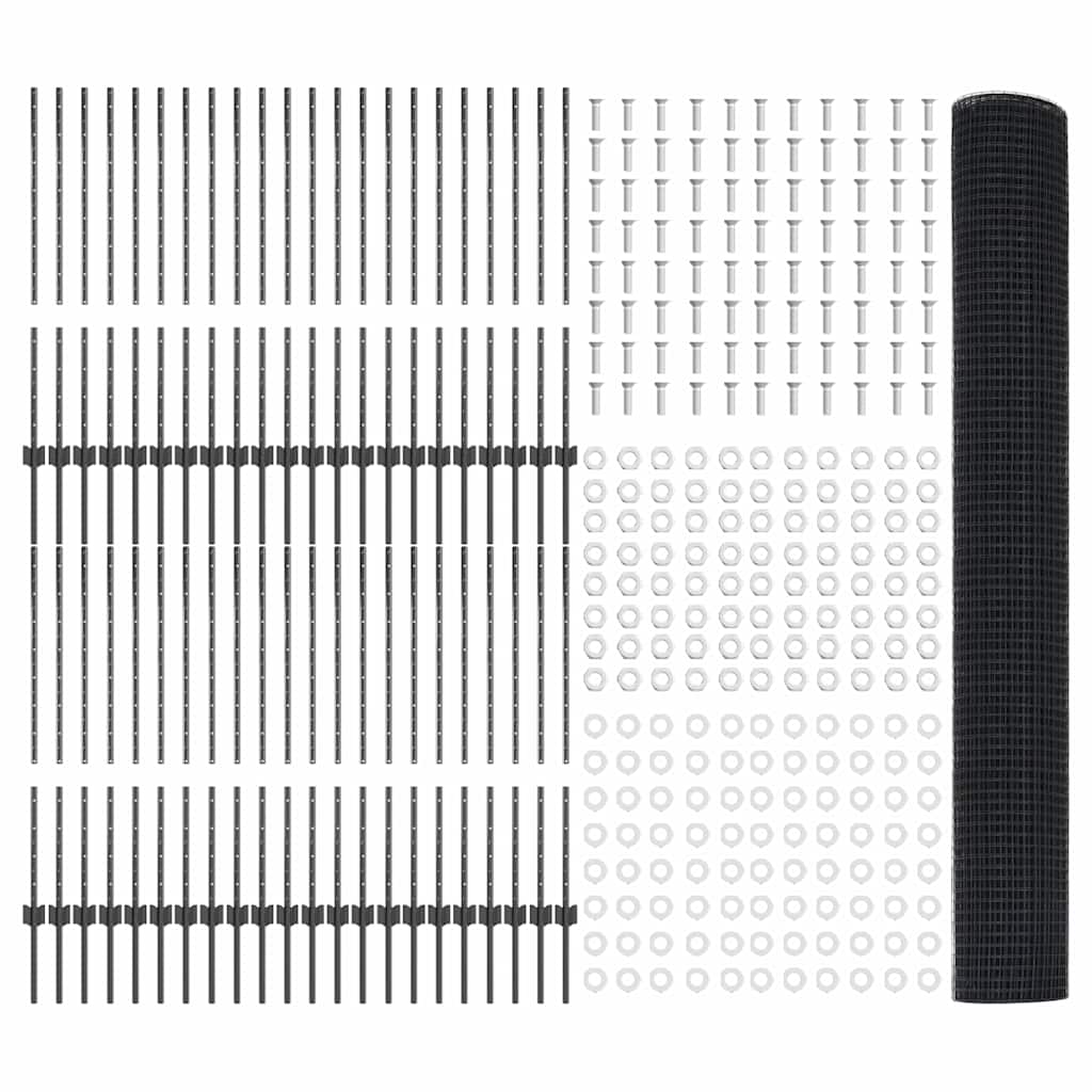 Zavarena žičana ograda s postom 100 x 1 m Čelik premazan PVC-om