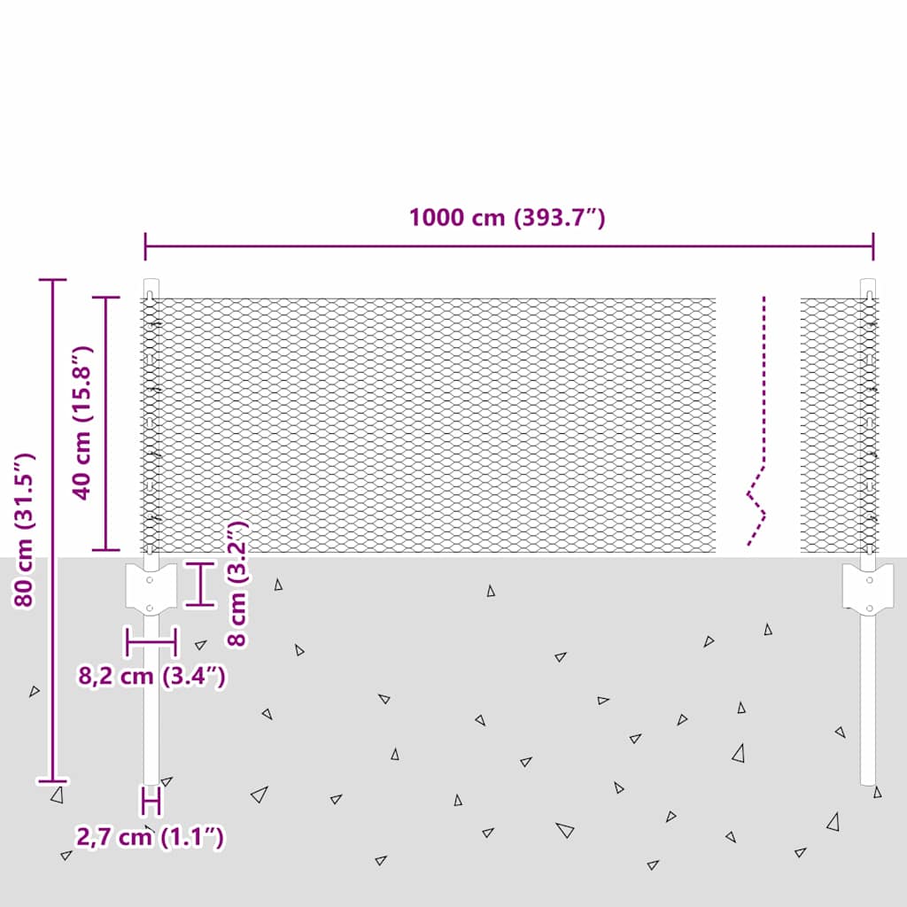 Zavarena žičana ograda 10 x 0,4 m (Š x V) Čelik premazan PVC-om