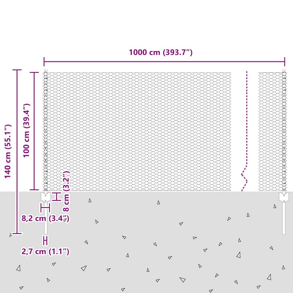 Zavarena žičana ograda 10 x 1 m (Š x V) Čelik premazan PVC-om