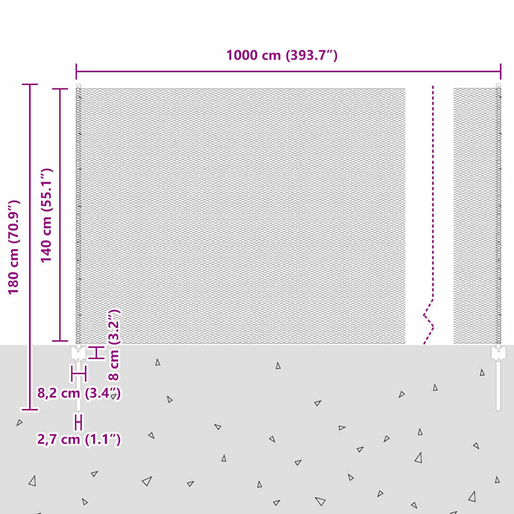Zavarena žičana ograda 10 x 1,4 m (Š x V) Čelik premazan PVC-om