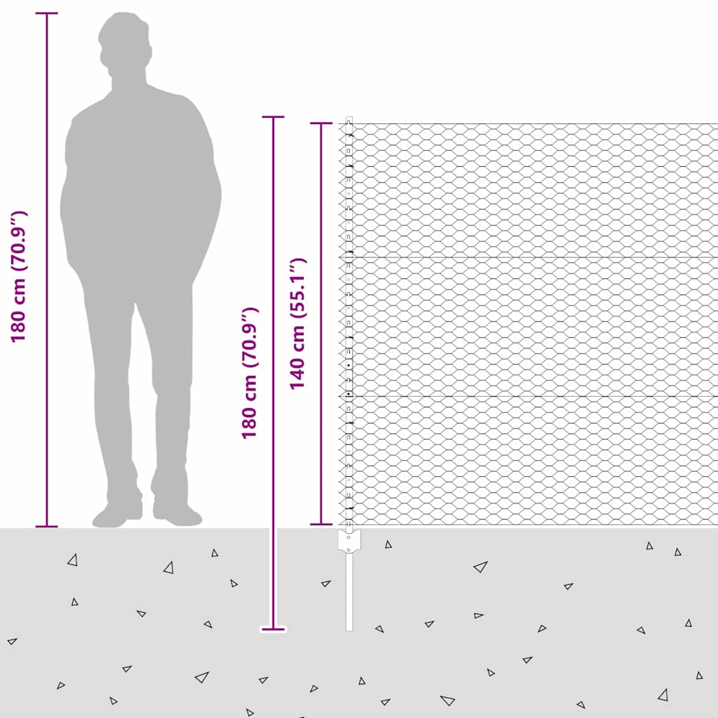 Zavarena žičana ograda 10 x 1,4 m (Š x V) Čelik premazan PVC-om