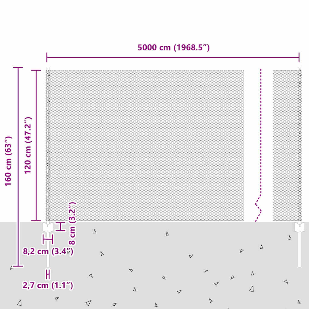 Zavarena žičana ograda 50 x 1,2 m (Š x V) Čelik premazan PVC-om