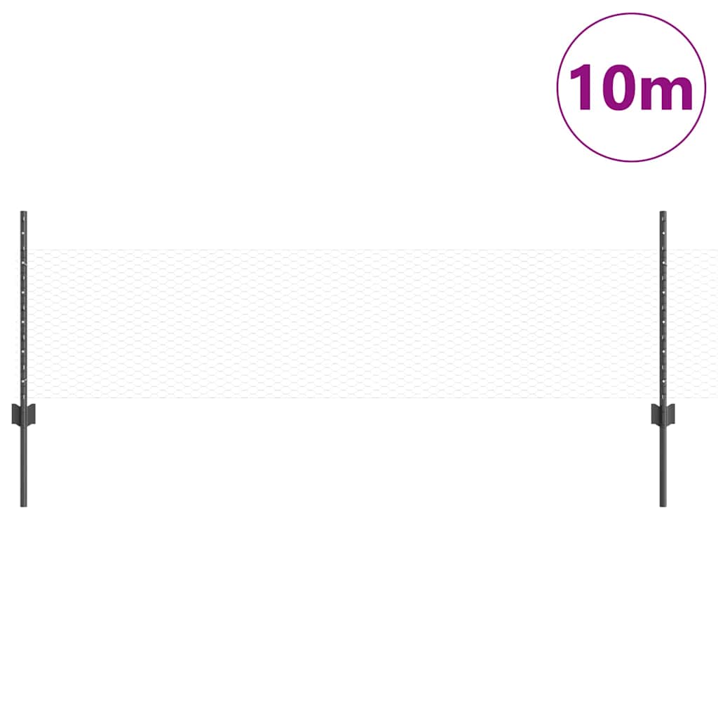 Zavarena žičana ograda 10 x 0,5 m (Š x V) Čelik premazan PVC-om