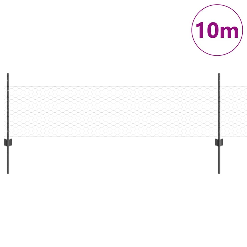 Zavarena žičana ograda 10 x 0,5 m (Š x V) Čelik premazan PVC-om