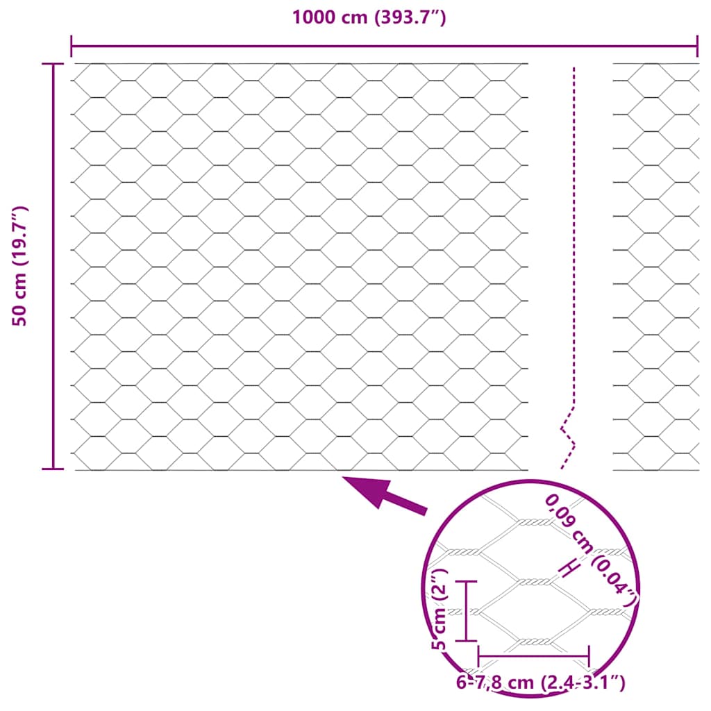 Zavarena žičana ograda 10 x 0,5 m (Š x V) Čelik premazan PVC-om