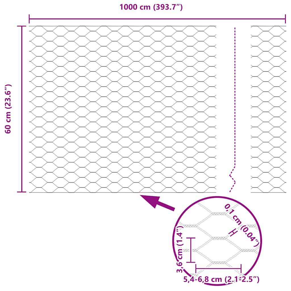 Zavarena žičana ograda 10 x 0,6 m (Š x V) Čelik premazan PVC-om