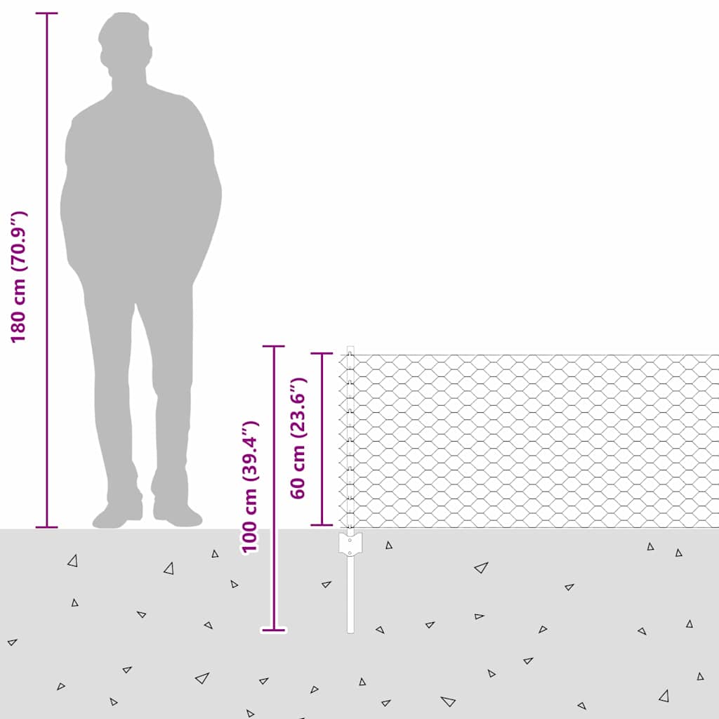 Zavarena žičana ograda 10 x 0,6 m (Š x V) Čelik premazan PVC-om