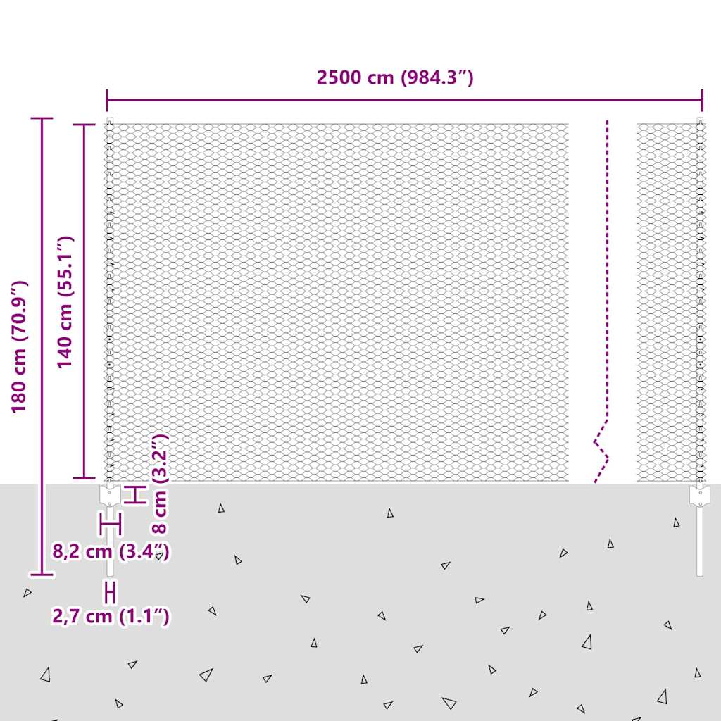 Zavarena žičana ograda 25 x 1,4 m (Š x V) Čelik premazan PVC-om