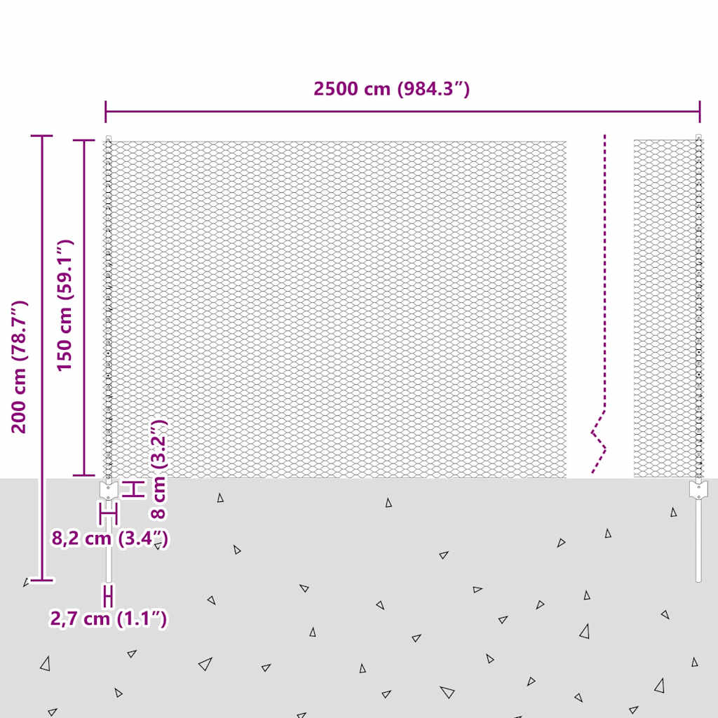 Zavarena žičana ograda 25 x 1,5 m (Š x V) Čelik premazan PVC-om