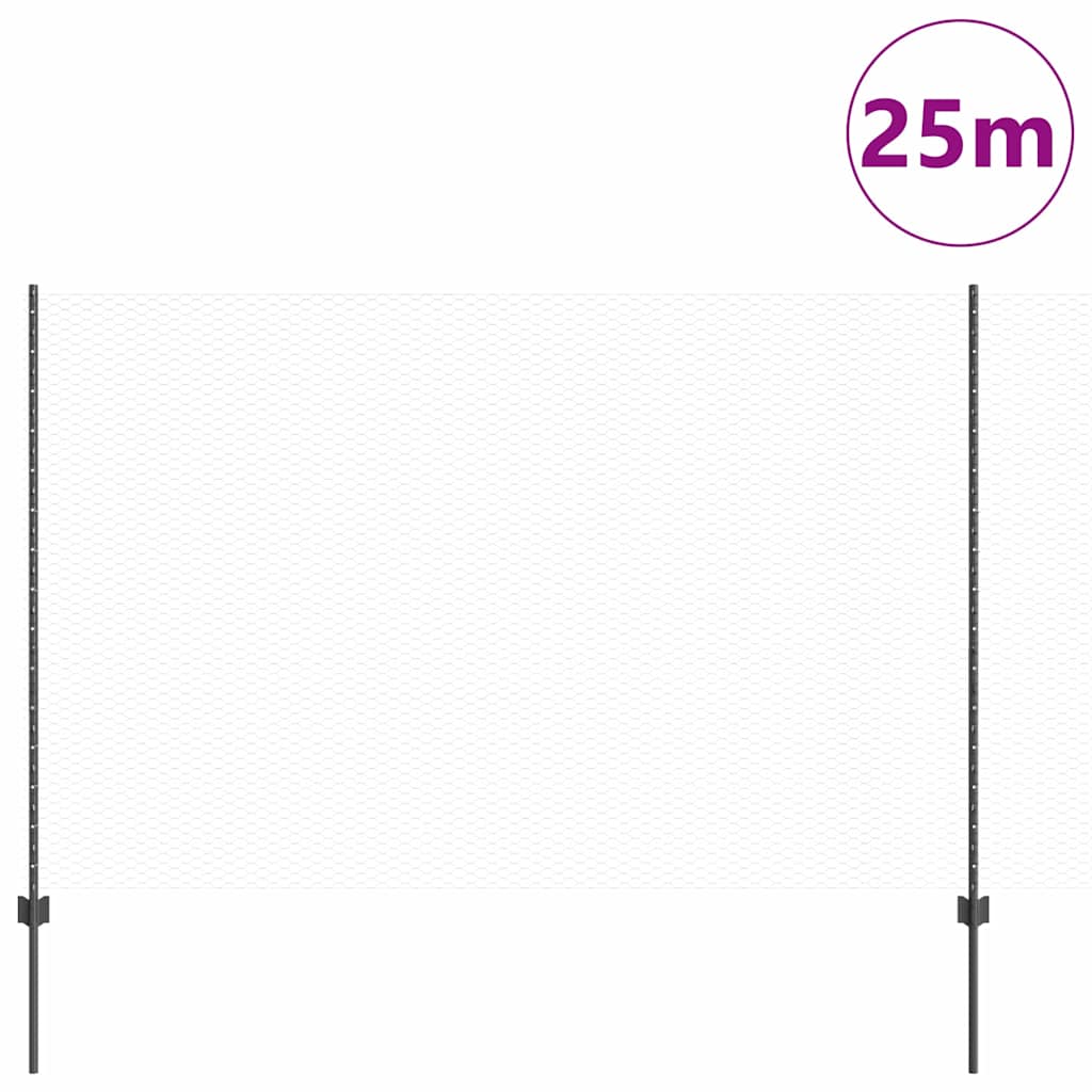 Zavarena žičana ograda 25 x 1,6 m (Š x V) Čelik premazan PVC-om