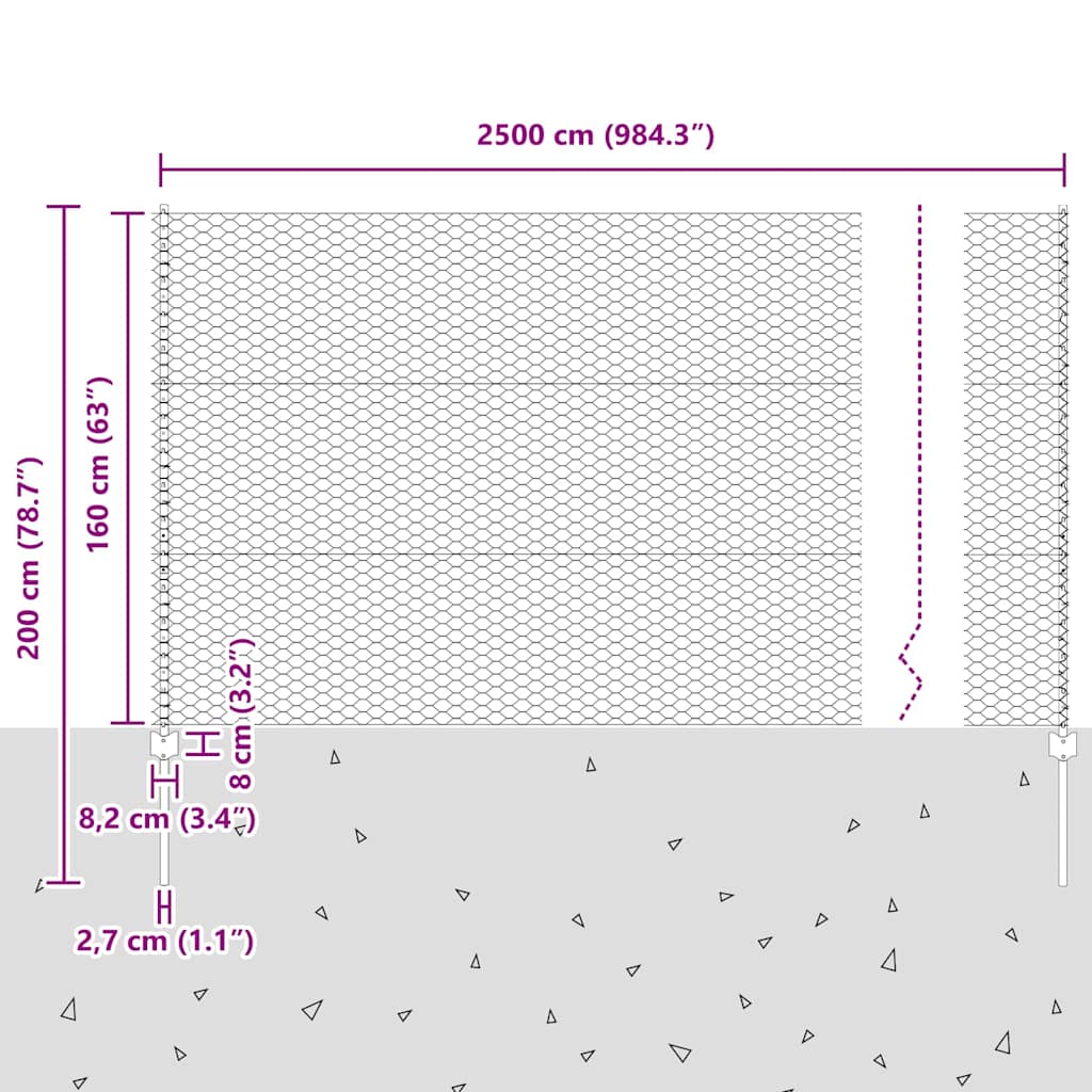 Zavarena žičana ograda 25 x 1,6 m (Š x V) Čelik premazan PVC-om