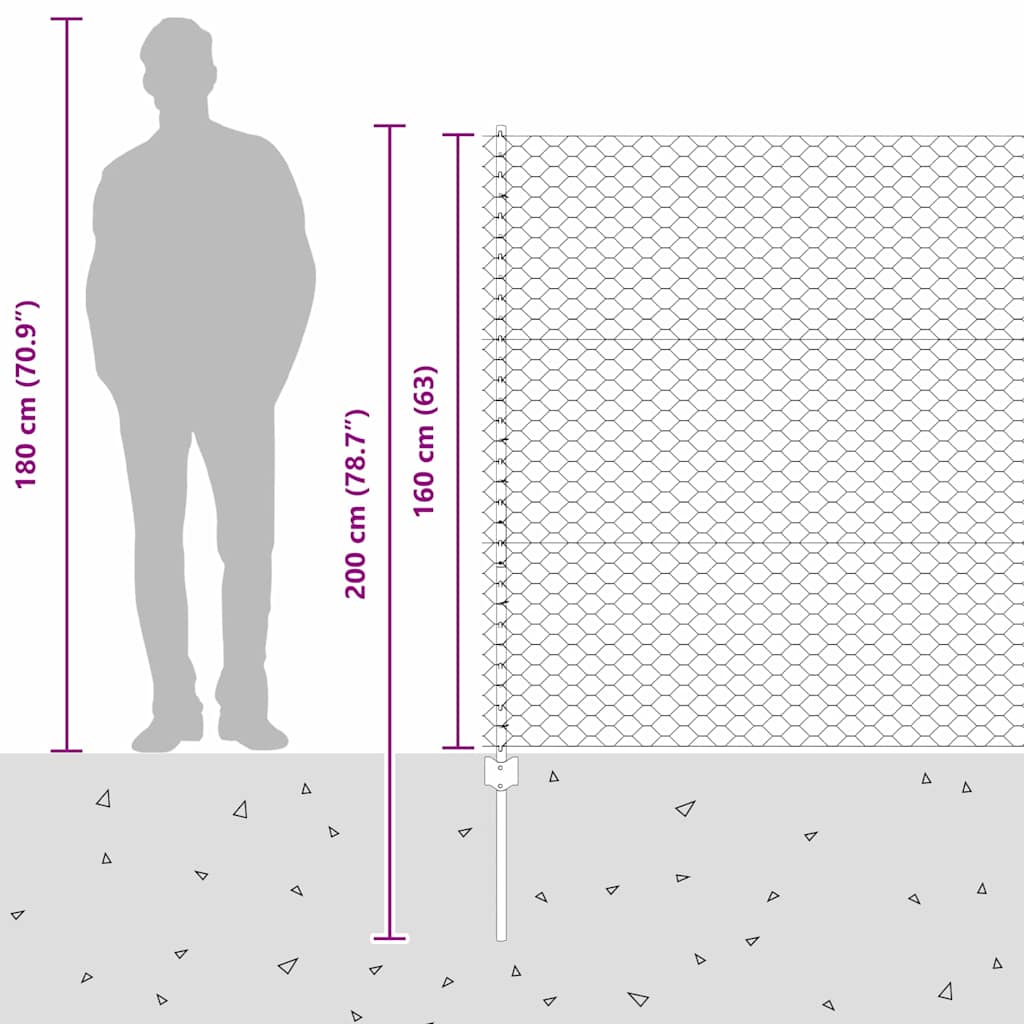 Zavarena žičana ograda 25 x 1,6 m (Š x V) Čelik premazan PVC-om