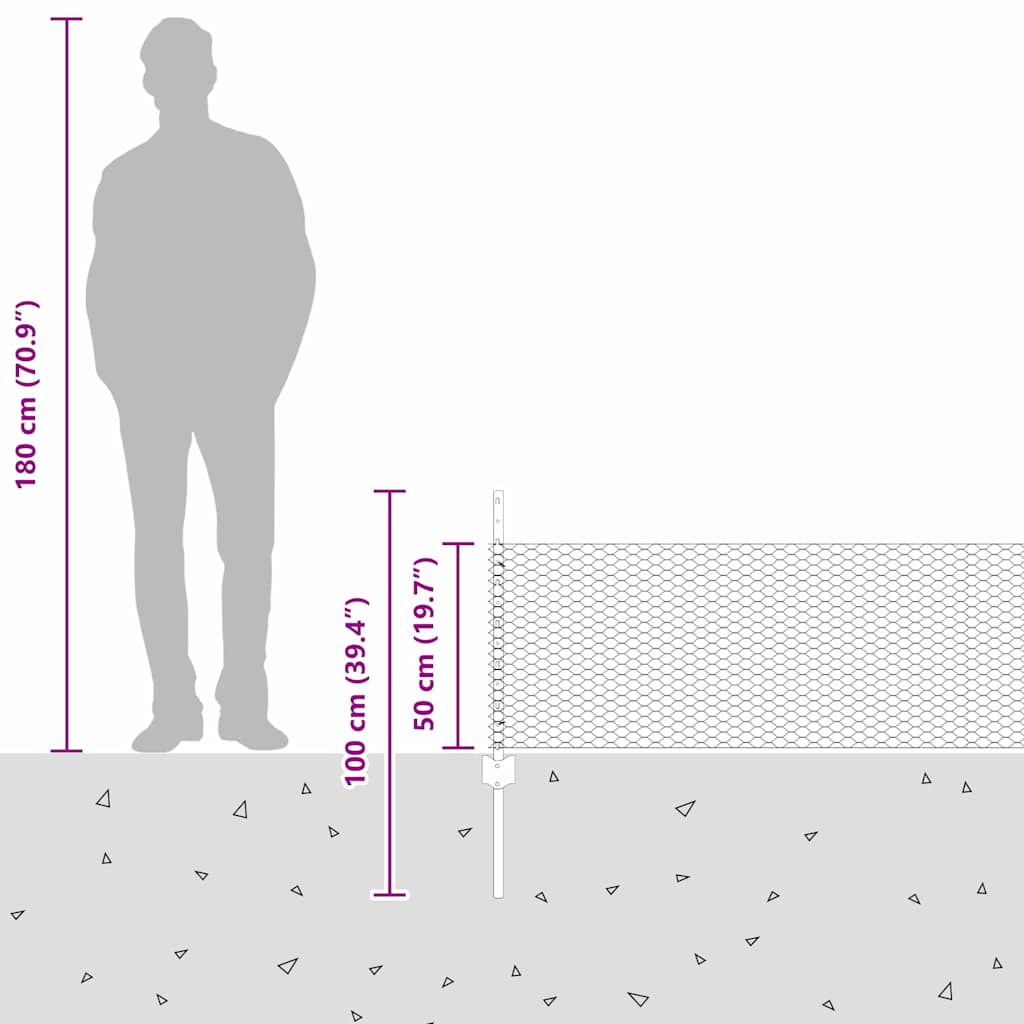 Zavarena žičana ograda 50 x 0,5 m (Š x V) Čelik premazan PVC-om