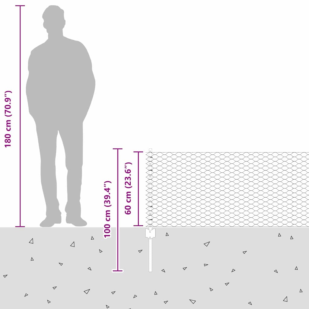 Zavarena žičana ograda 100 x 0,6 m (Š x V)