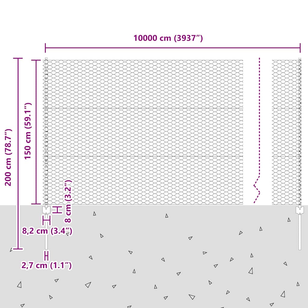 Zavarena žičana ograda 100 x 1,5 m (Š x V)