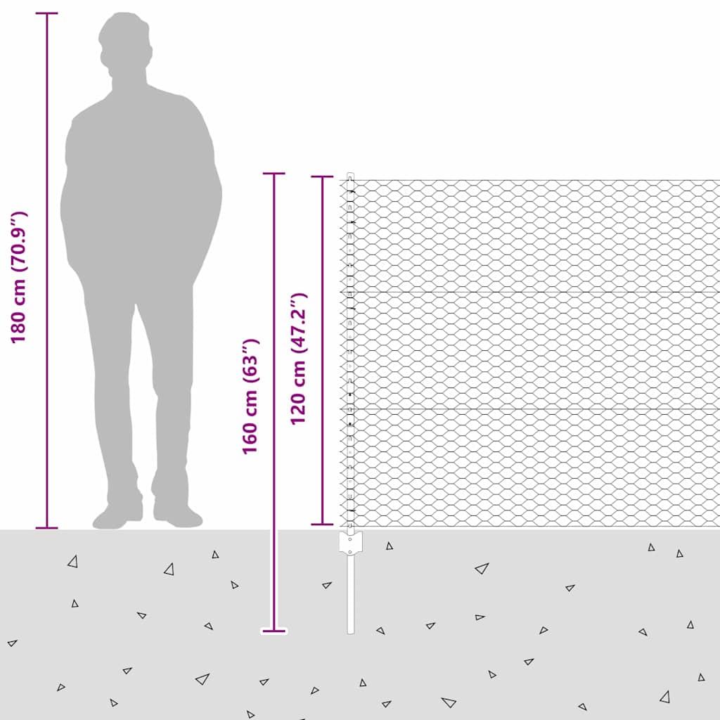 Zavarena žičana ograda 10 x 1,2 m (Š x V) Vruće pocinčani čelik