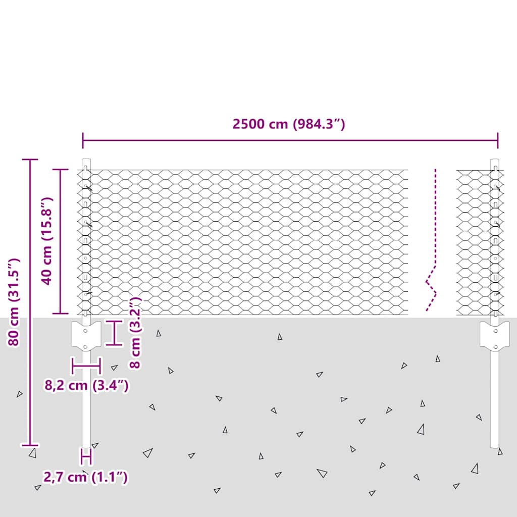 Zavarena žičana ograda 25 x 0,4 m (Š x V) Vruće pocinčani čelik