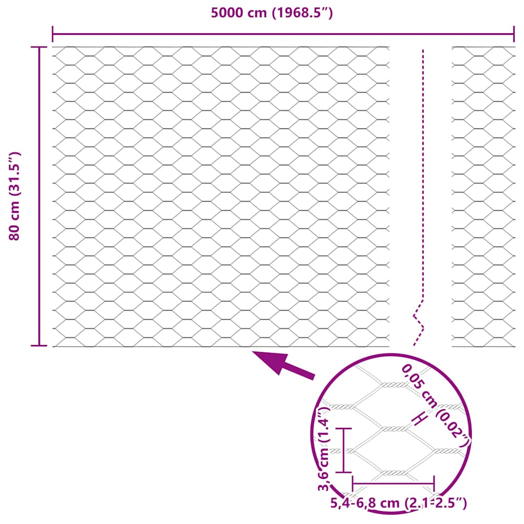 Zavarena žičana ograda 50 x 0,8 m (Š x V) Vruće pocinčani čelik