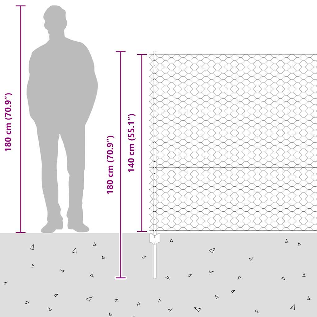 Zavarena žičana ograda 100 x 1,4 m (Š x V)