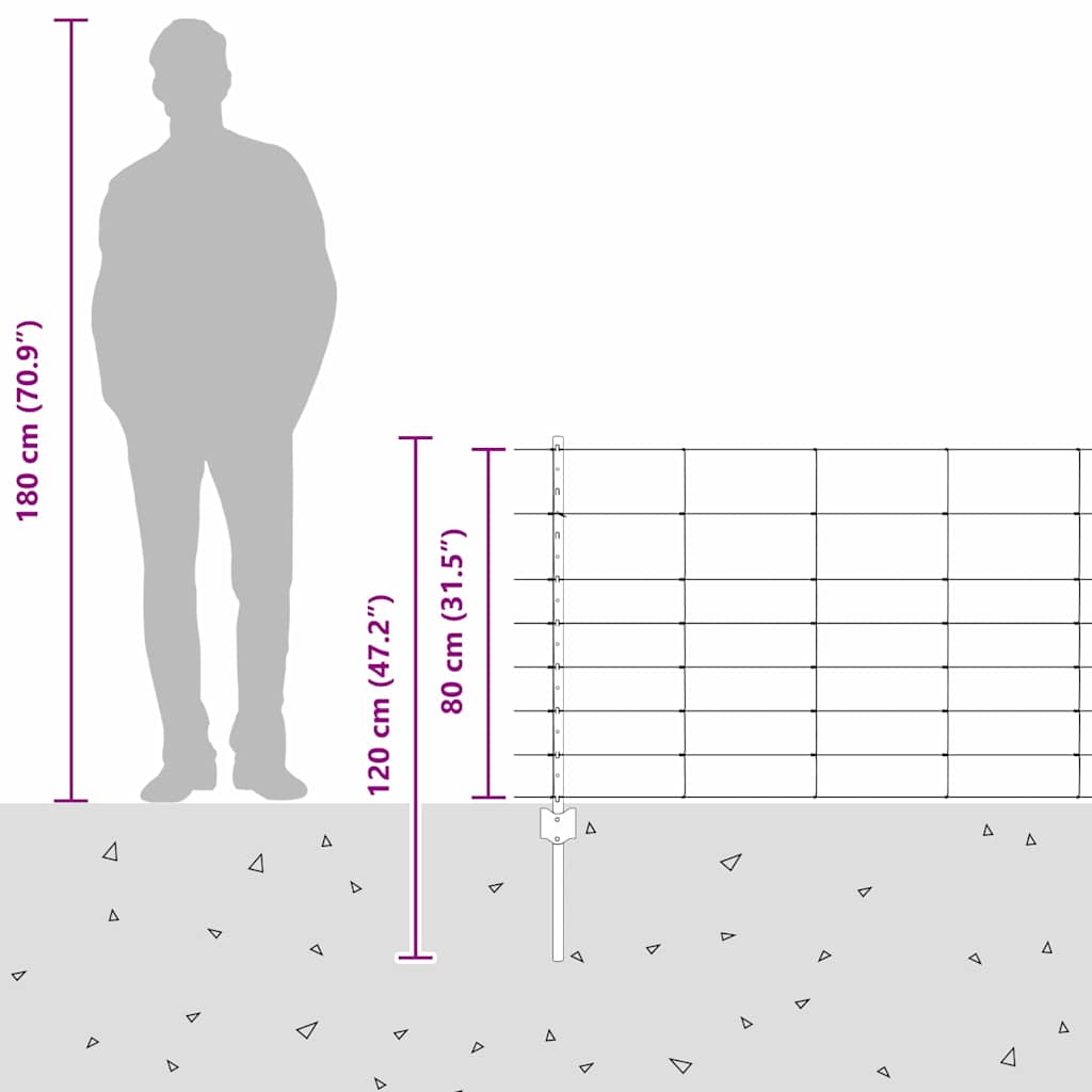 Divlja Ograde s Stupovima 25 x 0,8 m (Š x V)