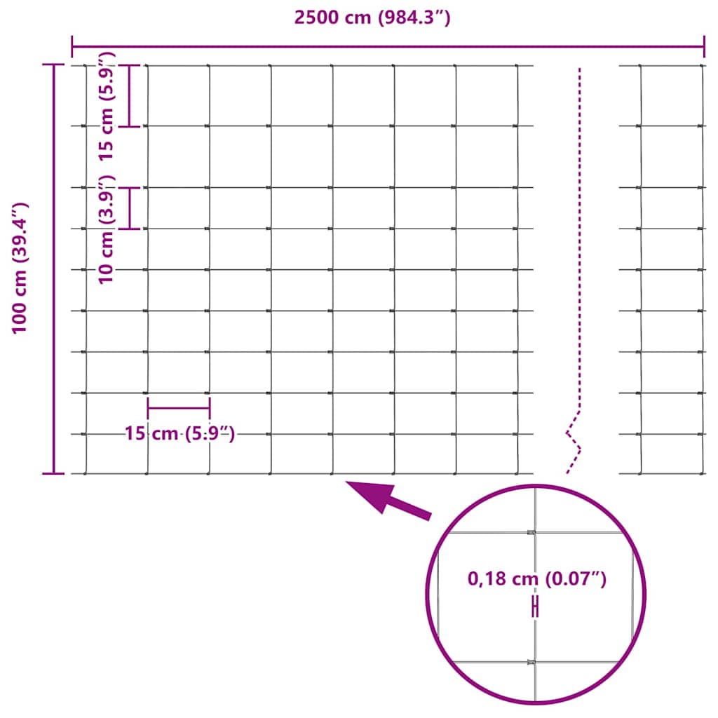 Divlja Ograde s Stupovima 25 x 1 m (Š x V)