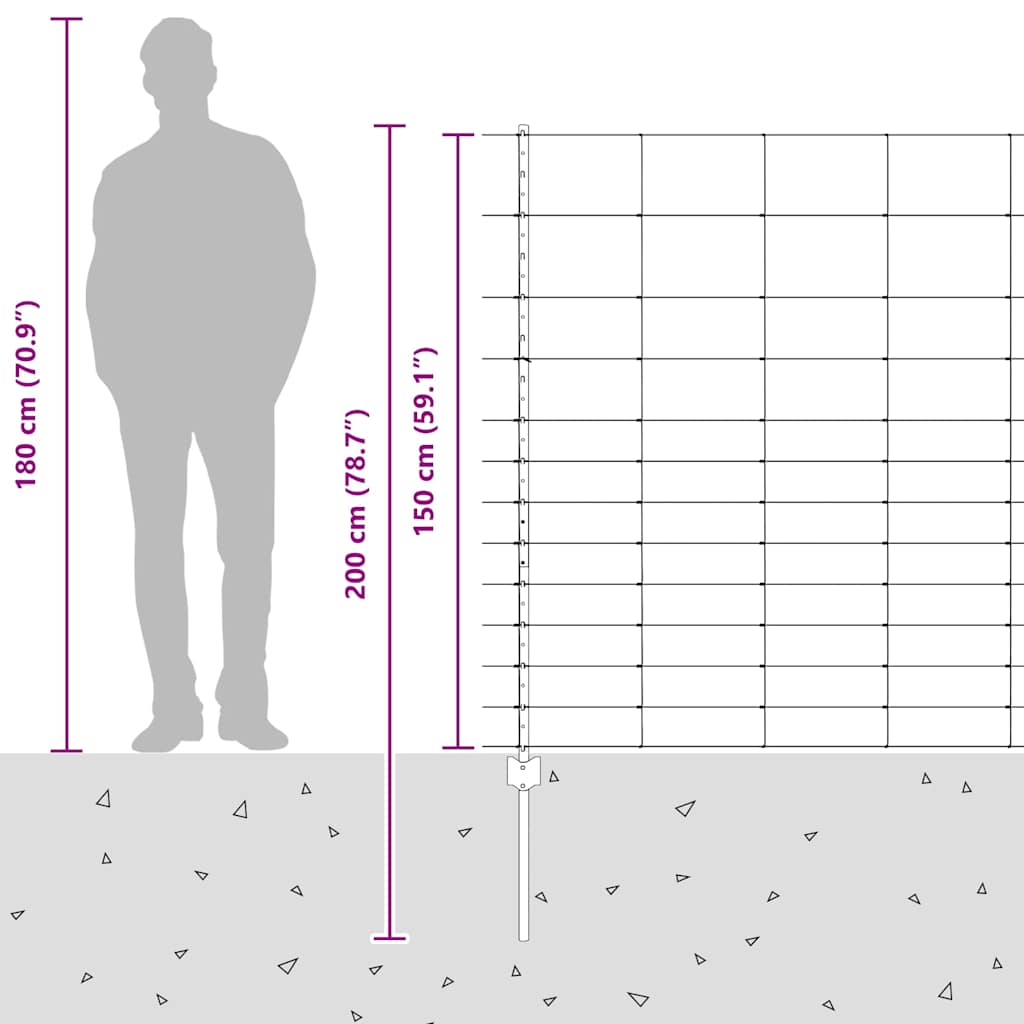 Divlja Ograde s Stupovima 25 x 1,5 m (Š x V)