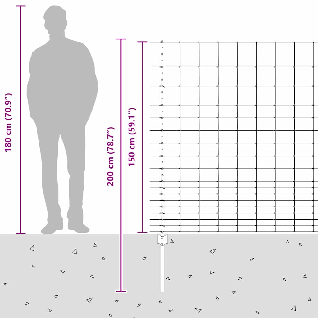 Divlja Ograde s Stupovima 25 x 1,5 m (Š x V)