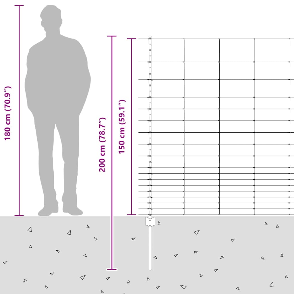 Divlja Ograde s Stupovima 25 x 1,5 m (Š x V)