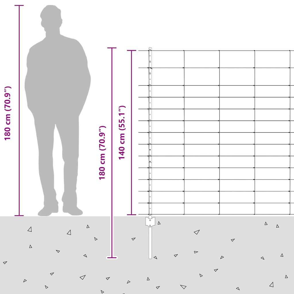 Divlja Ograde s Stupovima 50 x 1,4 m (Š x V)