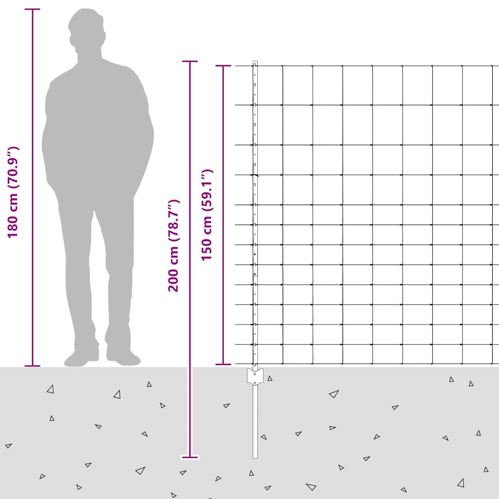 Divlja Ograde s Stupovima 50 x 1,5 m (Š x V)