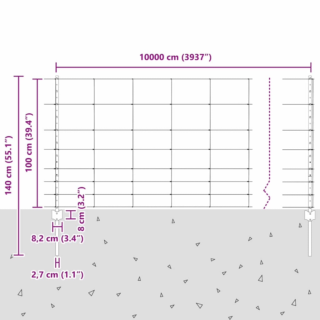 Divlja Ograde s Stupovima 100 x 1 m (Š x V)