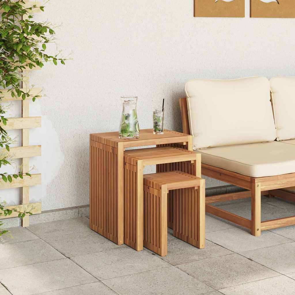 Vrtni bočni stol 3 pcs Smeđa 33 x 44,5 x 51 cm Čvrsto teak drvo