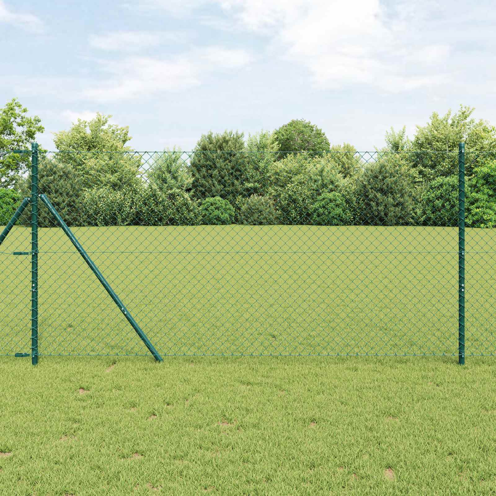 Ograda od lančane veze 10 x 1,4 m Čelik Zelena