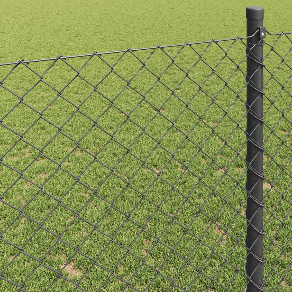 Ograda od lančane veze 10 x 1 m Čelik Siva