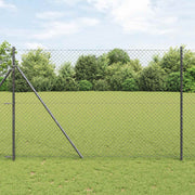 Ograda od lančane veze 25 x 1,6 m Čelik Siva