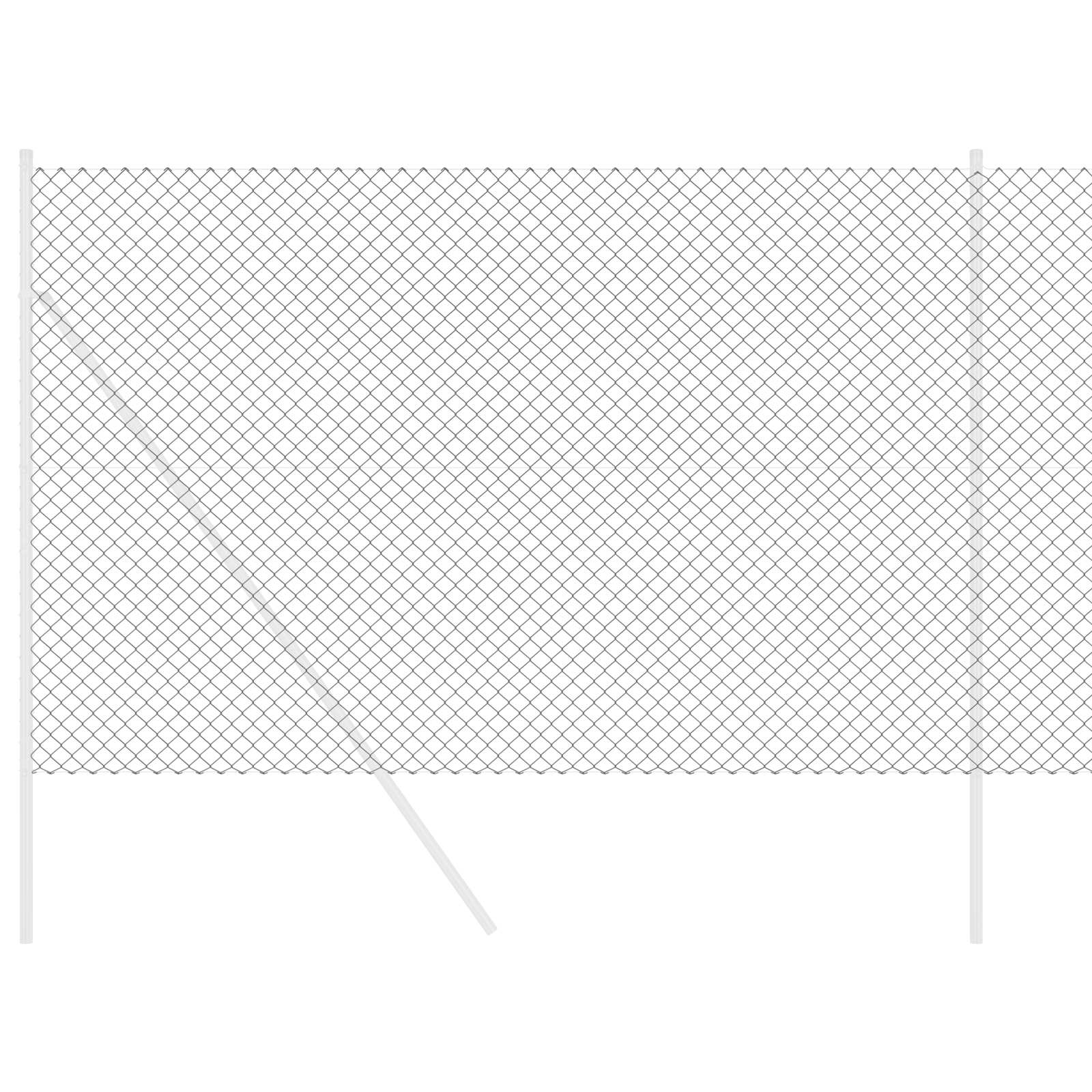 Ograda od lančane veze 25 x 1,6 m Čelik Siva
