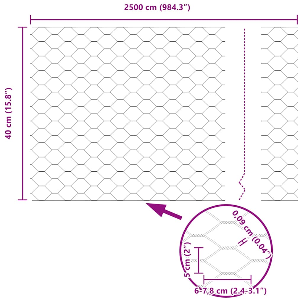 Heksagonalna ograda Zelena 0,4 x 25 m PVC