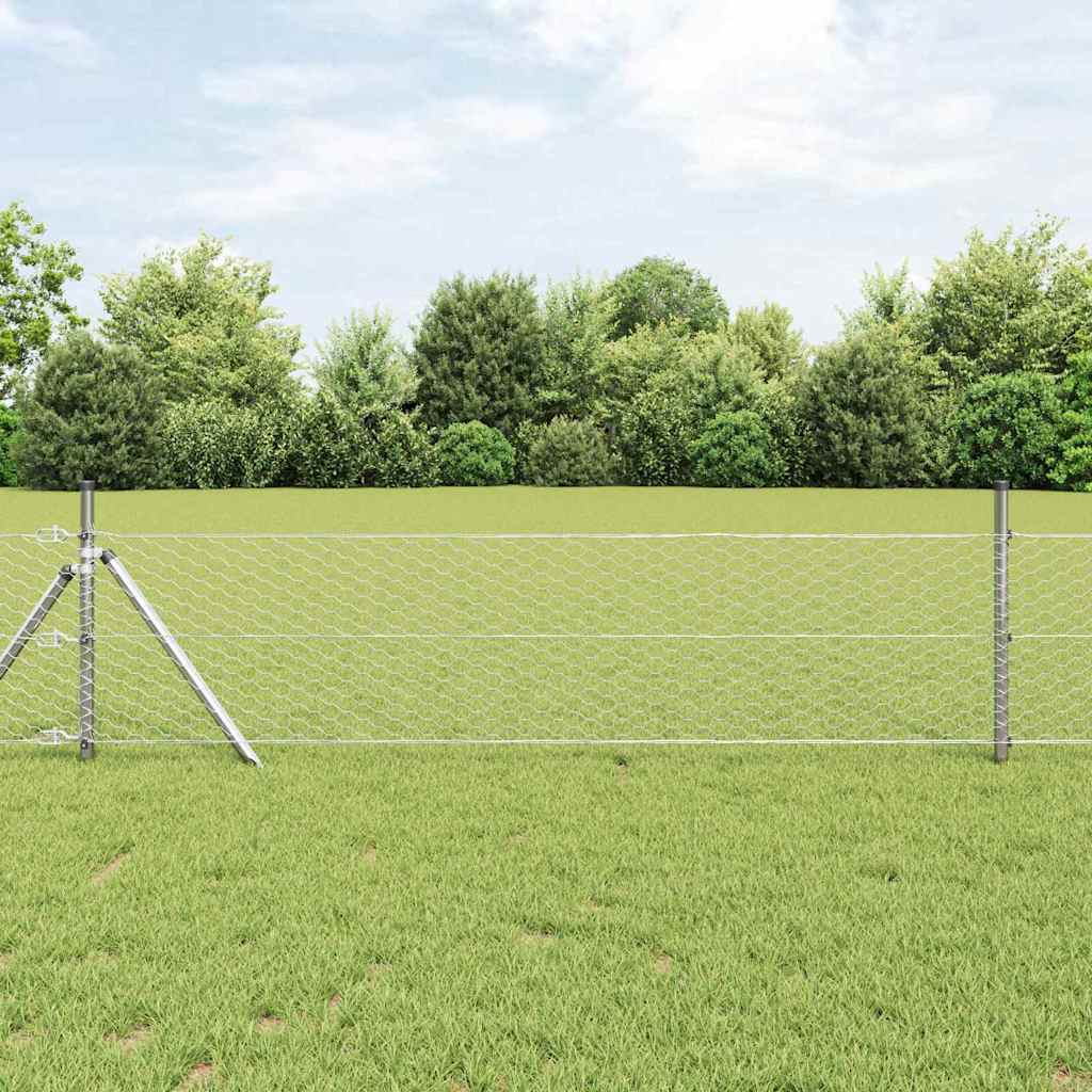 Heksagonalna ograda Srebrno 0,8 x 100 m Pocinčani čelik