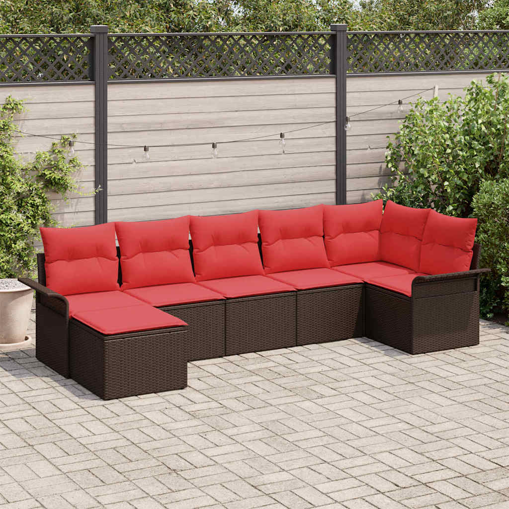 Sjedeća garnitura za vrt 7 kom. poliratan 297 x 132,5 x 85 cm