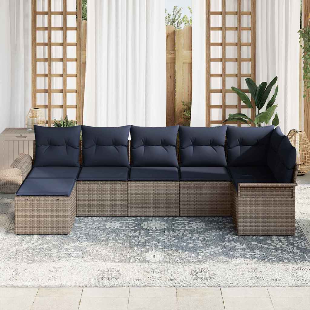 Sjedeća garnitura za vrt 7 kom. poliratan 297 x 132,5 x 85 cm