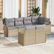 Sjedeća garnitura za vrt 7 kom. Bež poliratan 232.5 x 122.5 x 85.0 cm