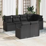 Sjedeća garnitura za vrt 7 kom. Crna poliratan 232.5 x 122.5 x 85.0 cm